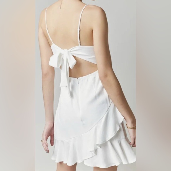 #7 BLUE RAIN White Ruffled Mini Dress Size S - Picture 2 of 8